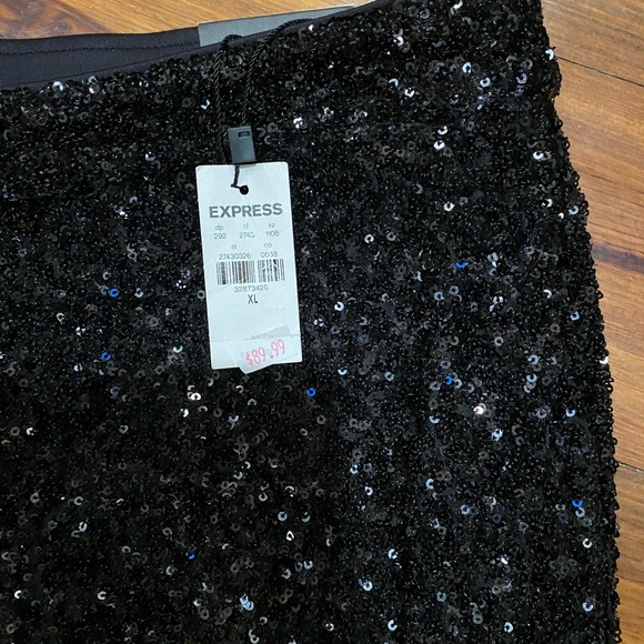 Express Ladies Black Sequin Trouser Pants NWT Size XL - Picture 3 of 5